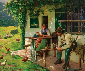 Jovem, agricultura, par, em, baviera superior